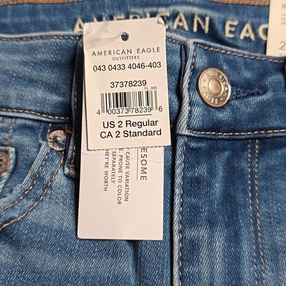 373 NWT AE Next Level Patched High-Waisted Jegging Size 2 Regular - Picture 8 of 10